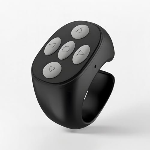 Scrolling Ring,Bluetooth 5.3 Fingertip Wireless Bluetooth Remote Control,Wireless Ring,Compatible with iPhone,ipad,Android (Black)