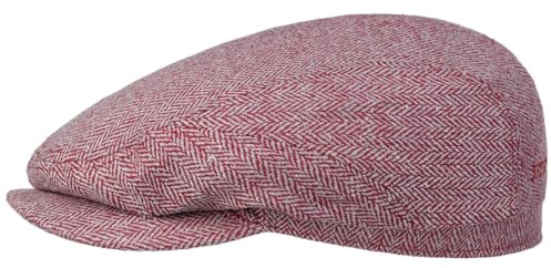 Stetson Belfast Silk Schiebermütze Herren Made in EU Frühjahr Sommer Flat Cap dunkelrot 60 cm