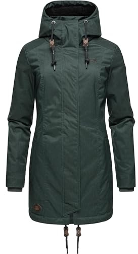 Ragwear Damen Mantel Lange warme Winterjacke mit Kapuze Tunned YOUMODO XS-6XL