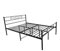 Panana Small Double Bed Frames with Headboard 4ft Black Metal Small Double Bed Frame with Storage Heavy Duty with Steel Slats No Box Spring Needed(Black,4FT)
