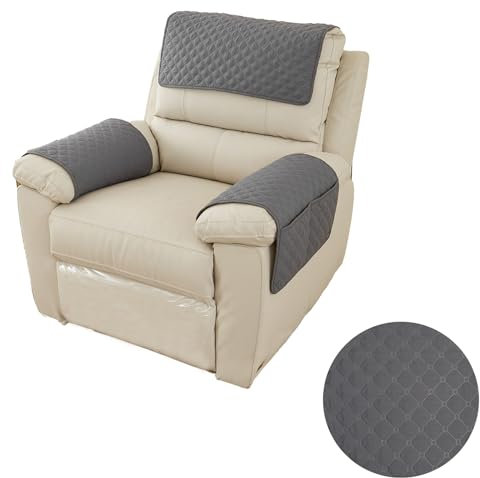 HoaaiGo 1 Sitzer Sesselschoner, Sesselschoner Sesselauflage Relax mit Armlehnen, Sesselschoner für Relaxsessel Wasserdicht, Sesselschutz Haustieren für Hunde Kindern