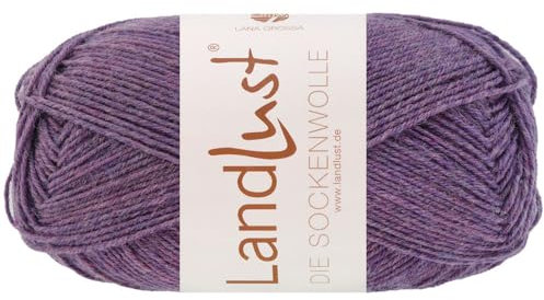 LANA GROSSA Landlust die Sockenwolle 50g | Klassisches Sockengarn in edlen Melangefarben aus 80% Schurwolle (Merino) & 20% Polyamid | 50g waschmaschinenfest zum Stricken & Häkeln | 210m Garn FB1601