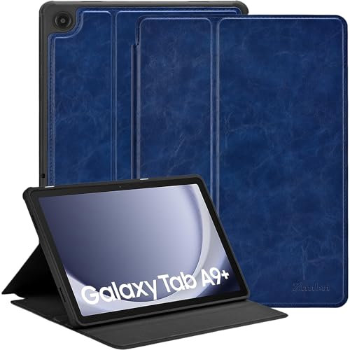 Zinibri für Samsung Galaxy Tab A9 Plus/A9+ 5G Tablet Hülle 11 Zoll 2023 SM-X210/X216/X218,PU Leder Schutzhülle Multi Winkel Stand Dünn Case Cover Hülle Kompatibel mit Galaxy Tab A9+ Plus,Dunkelblau
