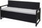 Mendler Poly-Rattan 3er Sitzbank HWC-F39AM, Gartenbank Truhenbank, Staufach Aufbewahrung Sitzkissen - anthrazit, Kissen grau