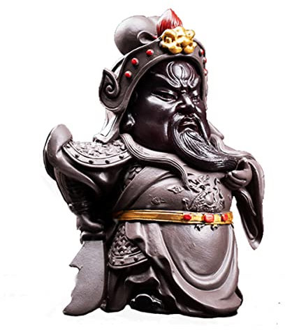 HEMOTON Gesichts Veränderung Guan Gong Chinesische Skulptur Feng Shui Guan Yu-Statue Mythologie Der Überlieferung Kriegsherr Krieger Guan-gong Guan Yu Figur Harz Schreibtisch China Büro