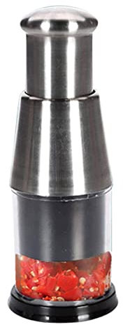 Vllold Picadora de ajo prensada a Mano, Picadora de ajo pequeña, picadora de Acero Inoxidable 304 | Picadora cortadora de Alimentos para ajo, nueces, Jengibre, perejil, Chile, pimientos, Setas