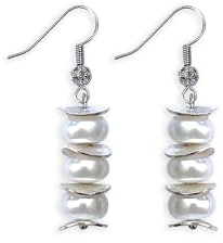 Boucles d’Oreilles Femme Perle Blanche Naturelle de Culture d’Eau Douce - Boucles d’Oreilles Pendantes Élégantes avec Perles - Bijoux Handmade Plaqué Or ou Platine - ASTER ALHELÍ