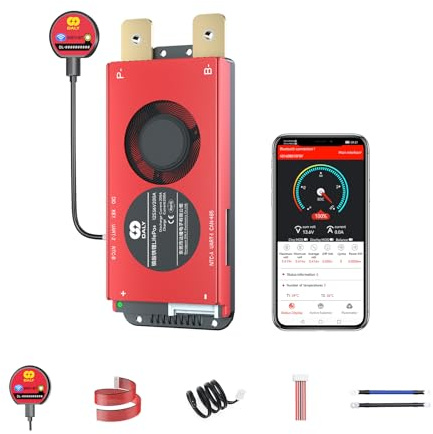 DALY Smart BMS 4S-24S 40A à 500A avec Module WiFi et Carte de Protection de Communication Can 485 pour Pack de Batteries au Lithium LifePO4(LifePO4 12S 36V, 200A)
