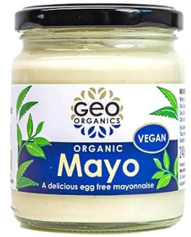 Geo Organics Vegan Mayonnaise 240ml (Pack of 1) | Egg-Free, Dairy-Free, Plant-Based Mayo | Palm Oil Free, Gluten-Free & Organic Mayonnaise | Suitable for Vegetarians and Vegans