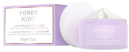 FOREO KIWI Masque actif pores et points noirs, 100 g - Dissolvant de points noirs - Masque à l'argile - huile de jojoba - Minimiseur de pores - Masque visage purifiant et détoxifiant pour la peau