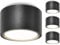 GeyouLux 4 Stück LED Aufbauspot Schwarz-Ø95x55mm-extra flach & großer Leuchtfläche-Aufbaustrahler inkl. 6W LED GX53 4000K Neutralweiß 230V-Deckenspots Aluminium, Aufbauleuchte, Aufputz Deckenstrahler