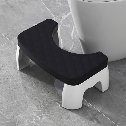 Tabouret De Toilette Marche Pied WC pour Adulte Marche Pied Toilette pour Adultes Et Enfant Repose Pied en PP Matériel pour Adopter La Position Squatty AntiConstipation (Noir)