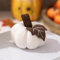 JUCHRZEY Zucche all'uncinetto Decorazione fatta a mano Autunno Zucca artificiale Tessuto Zucca decorativa for Matrimonio autunnale (Bianco)