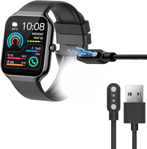 Blueshaweu Cable de carga USB magnético de 2 pines para Motast P99 / Togala Smartwatch / Jugeman P99 1.97 pulgadas Smartwatch (negro)