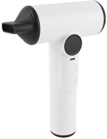 Haartrockner mit Konzentrator, Tragbarer Haartrockner mit 15.000 MAh, 3 Geschwindigkeiten und 3 Temperaturen, Wiederaufladbar über USB, Turbo-Wärme- und Kaltluftfunktion, 200 W
