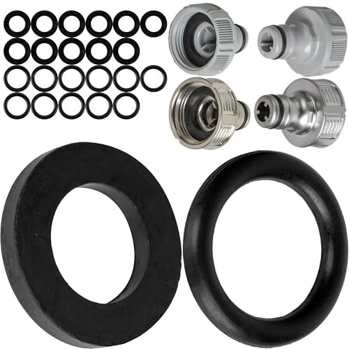 Set di guarnizioni di ricambio, 24 pezzi, per parti di impianti da giardino G 1/2 pollici, compatibili con Gardena 21 mm, 18240, 18220, 15273, in silicone
