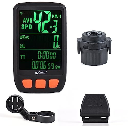 Ailgely Bicycle Cycle Computer, Wireless Digital Speedometer Odometer with Rechargeable Battery Backlight, for Night Riding