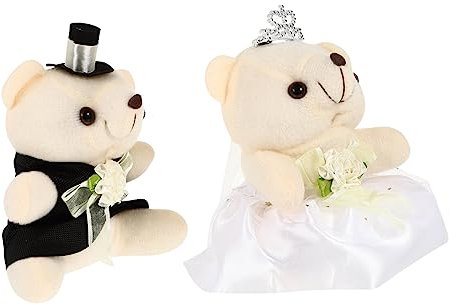BESTonZON 1Paar Kreatives Valentinstag Dekorative Hochzeitsfiguren Süße Plüschspielzeuge für Schlafzimmer und Wohnzimmer für Besondere Anlässe