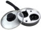 Easy Shopping® 2 Cup Egg Poacher Pan Non Stick Egg Poaching Pan Aluminium Poached Egg Maker, 20cm with Glass Lid and Grip Black Handle