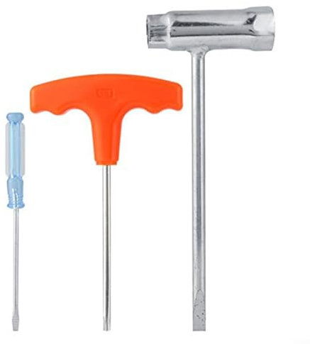 BlissfulAbode Set di chiavi a bussola per sega a catena, 3 pezzi, kit di attrezzi in metallo, accessori di manutenzione per riparazione motosega