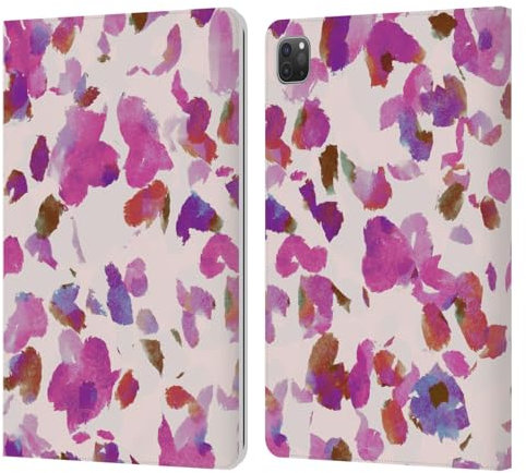 Head Case Designs Offizielle Anis Illustration Weiche Feminine Rosa Blumen Muster Mischen Leder Brieftaschen Handyhülle Hülle Huelle kompatibel mit Apple iPad Pro 11 2020/2021 / 2022