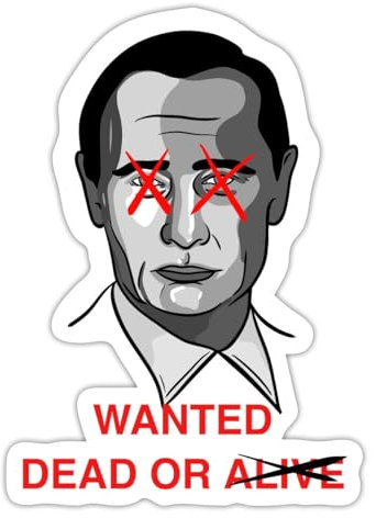 Spreadshirt Anti Putin Wanted Dead Or Alive Sticker, max. 10 x 10 cm, 10 x 10 cm, Mattweiß