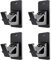 BelleVive 4 pezzi supporto per bastone da tenda, supporti senza foratura, supporti adesivi, ganci per bastone da tenda senza chiodi per bagno, nero