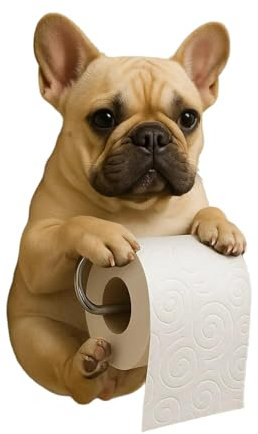 Funny Realistic Dog Toilet Roll Holder Wall Mounted, 3D Printed Dog Roll Holder, Novelty Animal Paper Towel Holders, Hilarious Tissue Paper Rolls Storage, Cute Bathroom Decor