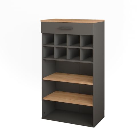 Vicco Portabottiglie Repose, Rovere dorato/antracite, 60 x 106 cm