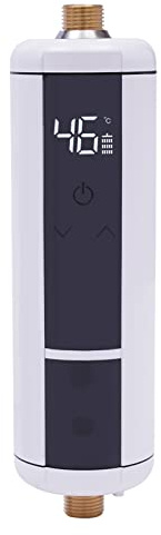 Calentador de agua eléctrico, 3500 W, ducha sin depósito, agua caliente instantánea, pantalla LED, 0-52 ℃ control inteligente para baño ducha