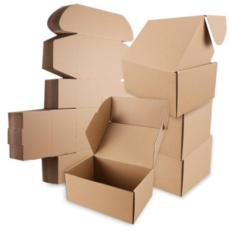 Shipping Boxes,Versandkartons mit exquisitem Siegeletikett. Geeignete E-Commerce-Verpackung, Versandverpackung. (12x9x4 10Pcs-Blown)