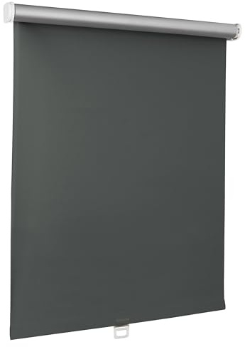 Print Cycero packaging Springrollo Thermo - Mittelzugrollo - Sonnenschutz, Sichtschutz, Blendschutz - 80 x 230 cm grau Balkon - Schnapprollo - Verdunkelungsrollo - Stoff Rollo - Thermorollo