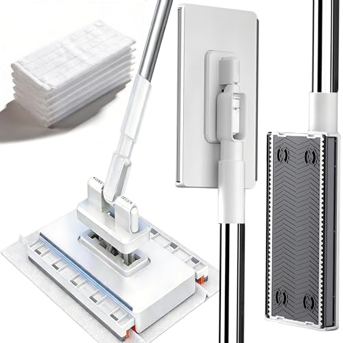 Wischmopp Mit Druck-Klemm-System, Snap Grip Mini Mopp, Zero Touch, Bequemer Mini-Mopp Zum Wechseln Von TüChern, Wischer Mop Ohne HäNdewaschen, 360 Grad Beweglicher Drehkopf (1, Super lang)