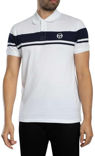 Sergio Tacchini Young Line Herren Poloshirt Weiß/Marine Blau