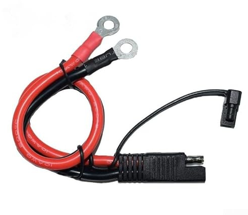 SAE Verlängerungskabel 10AWG mit O-Ring Anschluss und Schutzkappe - Zinnbeschichtetes Kupfer für Auto - 30cm Rot/Schwarz