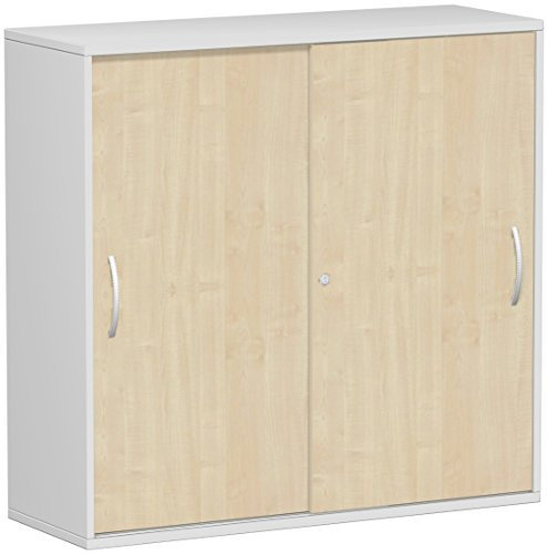 Gera Möbel Schranksystem Flex Schiebetürenschrank, Holzdekor, ahorn/lichtgrau, 120 x 42.5 x 118.2 cm