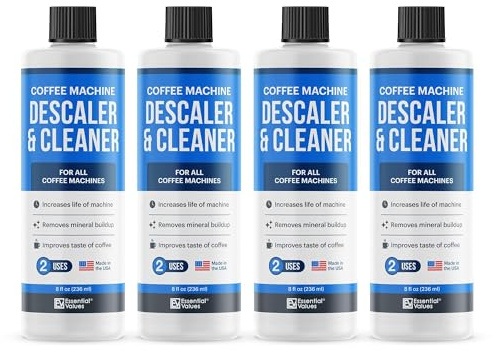 Essential Values Coffee Machine Descaler for Coffee Machines Cleaner - Descaler Liquid - Compatible with Delonghi, Nespresso, Dolce Gusto, Sage, Lavazza and More - 946ml 8 uses
