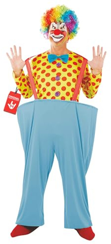 Fun Shack Clown Kostüm Herren, Buntes Halloween Kostüm Herren | Oberteil, Hose, Perücke, Nase & Schuhüberzieher, Bunter Zirkus-Look, Perfekt für Halloween, Ideal zum Verkleiden