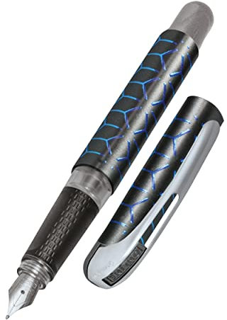 Online Füller College Style Blue, Tinten-Füller für Rechtshänder, ergonomisches Griffstück, hochwertige Iridium-Feder medium, Standard-Tintenpatronen, inkl. Kombipatrone blau, Allergiker geeignet