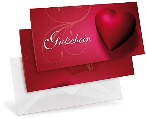 Premium Gutscheinkarten (10 Stück) mit transparenten Briefumschlägen, verschließbare Faltkarte, DIN lang