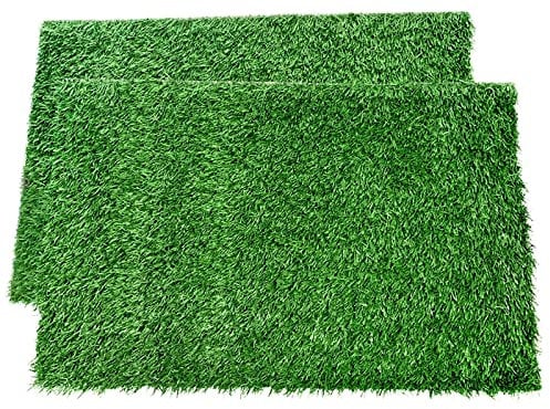 PICK FOR LIFE Puppy Potty Pad Grass Mat, Dog Grass Pee Pads, Artificial Turf Pet Grass Mat Replacement for Puppy Potty Trainer Indoor/Outdoor Use - Set of 2 (51 x 63 cm)