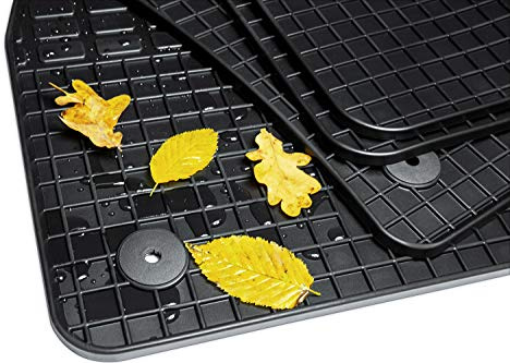teileplus24 GM-102-P1 Gummimatten Gummi Fußmatten kompatibel mit VW Golf 7 Golf 8 Limo Kombi 2012-2019 4-teilig, Farbe:schwarz