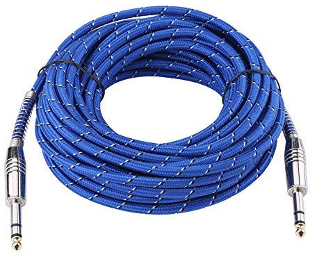 Socobeta Cavo Audio, Cavo Jack 6.3mm Cavo Audio Maschio/Maschio Stereo da 6,35 mm per Stereo per Mixer per Chitarra elettrica(10 Metri)