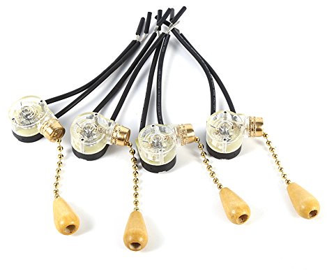 GOTOTOP 4Pcs Pull Switch for Ceiling Fan Light Universal Replacement Lamp Chain Cord Switch Home Decoration(1.1 x 0.8 x 0.6in)