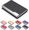 FACATH Visitenkartenetui – Luxus PU-Leder Namenskartenhalter & Edelstahl Multi Kartenetui, Slim Metal Pocket Card Holder Wallet Credit Card ID Case/Holder with Magnetic Shut – Schwarz