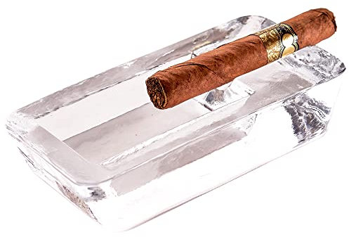 The Buybox Zigarren-Aschenbecher für Zigaretten im Freien, großes schweres Glas für Terrasse/Outdoor/Zigarren Aschenbecher, großer riesiger Luxus-Premium-Zigarettenaschenbecher für Outdoor, Party,
