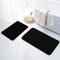 Homaxy Badezimmerteppich Set 2 teilig Badematte rutschfest Waschbar Weiche Hochflor Badteppich Flauschige Mikrofaser Badvorleger Set – 41 x 61 cm + 51 x 76 cm, Schwarz