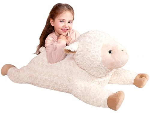 IKASA Groß Schaf Kuscheltier Riesen Stofftier,Gross Plüschtier Riesige Plüsch Spielzeug 78cm Flauschige Jumbo Plüschtiere, Weich XXL XL Stofftiere Süße,Geschenk für Kinder (Weiß, 78 cm)