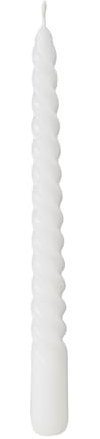 Spiralkerzen Weiß – 6er Set – Höhe 20 cm, Ø 2 cm – ca. 4 Std. Brenndauer – Gedrehte Stabkerzen – Für Hochzeit, Weihnachten, Taufe, Dinner & Trauerfeier