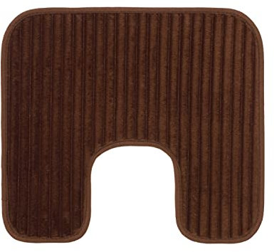 Gözze - Tapis de Toilette antidérapant souple en forme de U, 100% Polyester, 50 x 45 cm - Chocolat